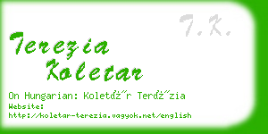 terezia koletar business card